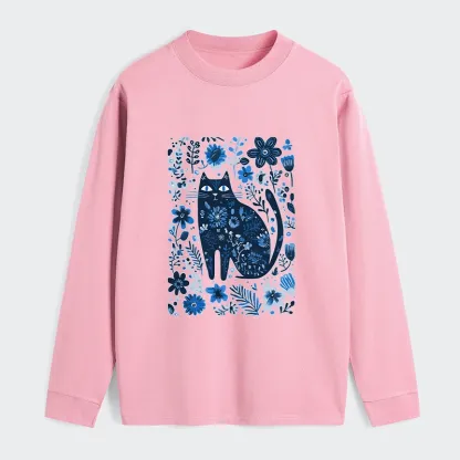 Tokyo-Tiger A Cat Among Flowers Classic Long Sleeve T-Shirt