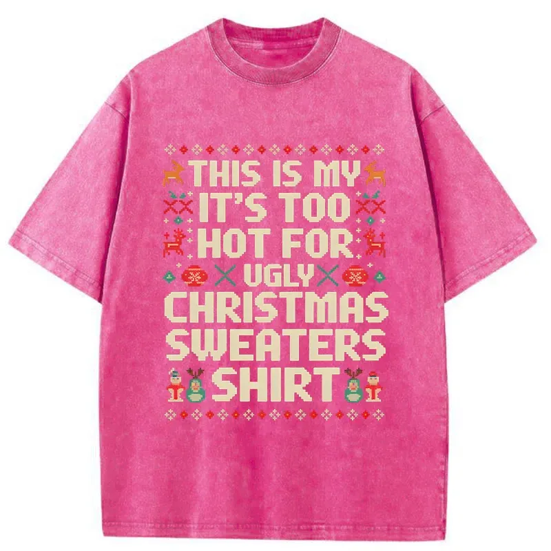 Tokyo-Tiger Ugly Christmas Sweater Funny Washed T-Shirt