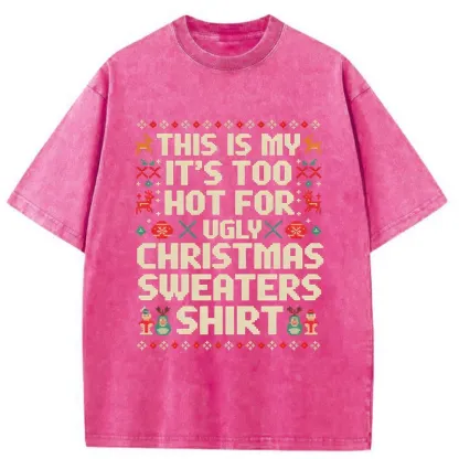 Tokyo-Tiger Ugly Christmas Sweater Funny Washed T-Shirt