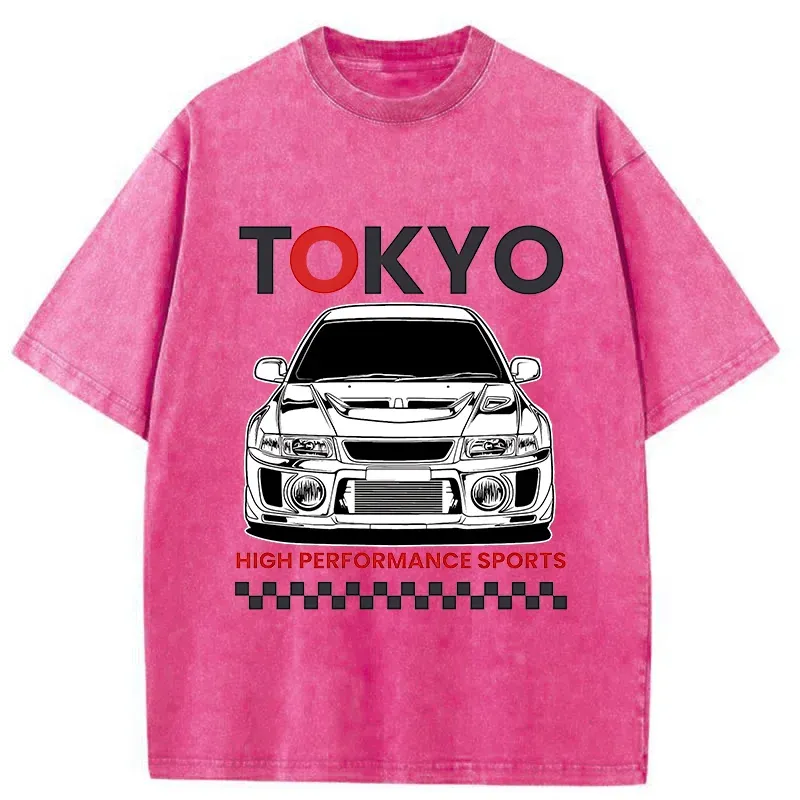 Tokyo-Tiger Japanese Car Models Washed T-Shirt