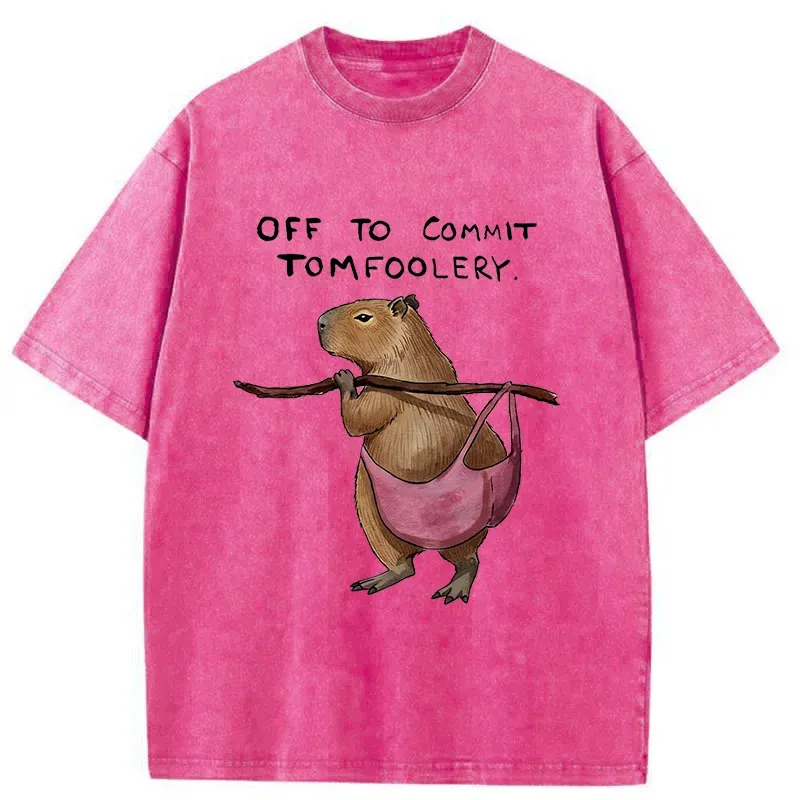 Tokyo-Tiger Capybaras That Do Bad Things Washed T-Shirt