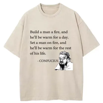 Tokyo-Tiger Confucius's Sayings Funny Washed T-Shirt