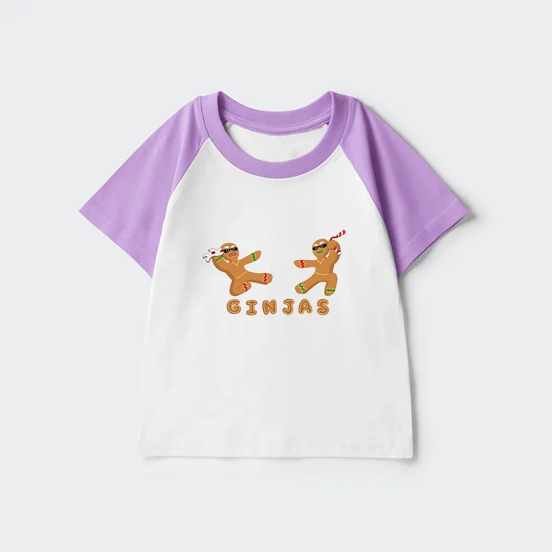 Tokyo-Tiger Gingerbread Ninja Kids Raglan T-shirt