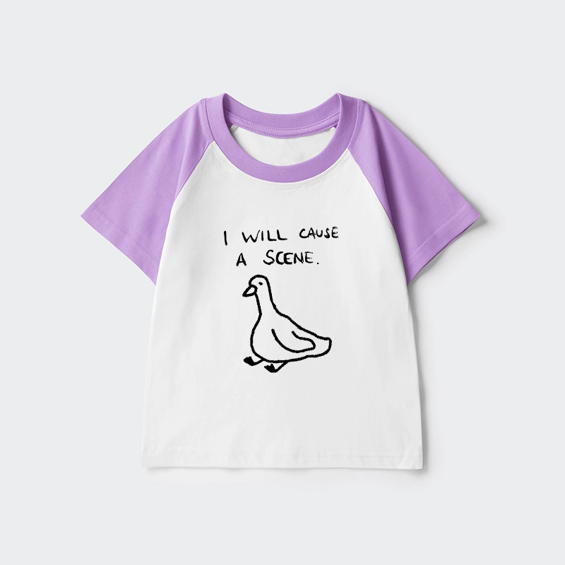 Tokyo-Tiger Stupid Goose Funny Japan Retro Kids Raglan T-shirt