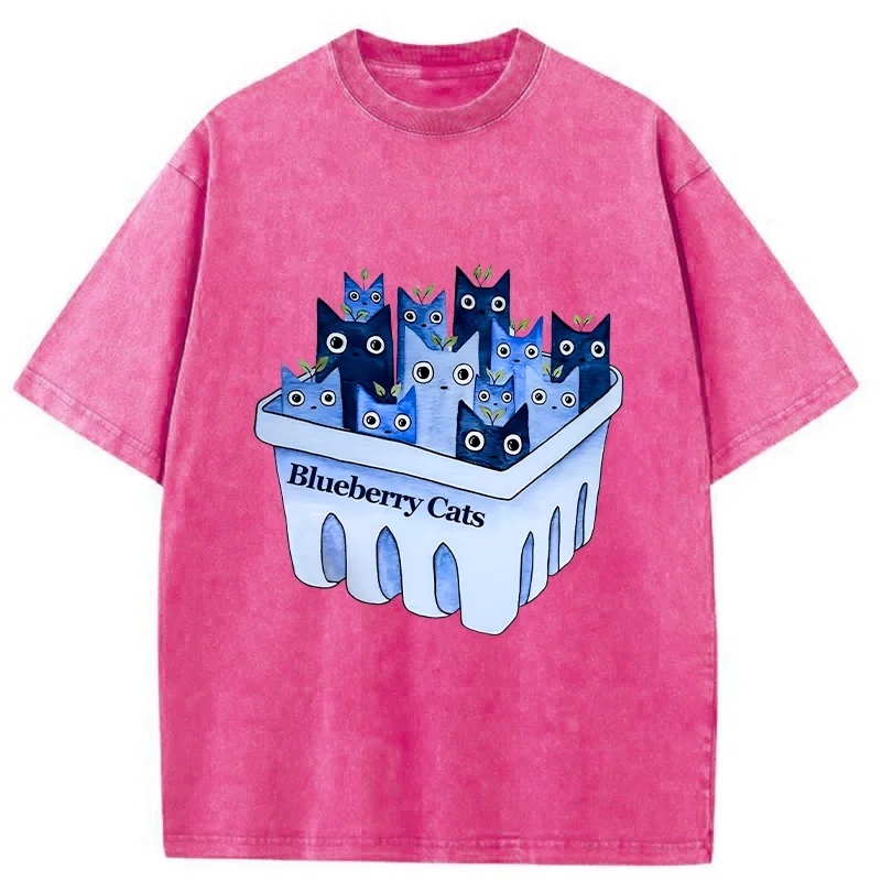 Tokyo-Tiger Blueberry Cats Washed T-Shirt