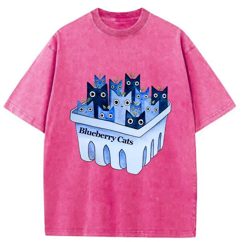 Tokyo-Tiger Blueberry Cats Washed T-Shirt