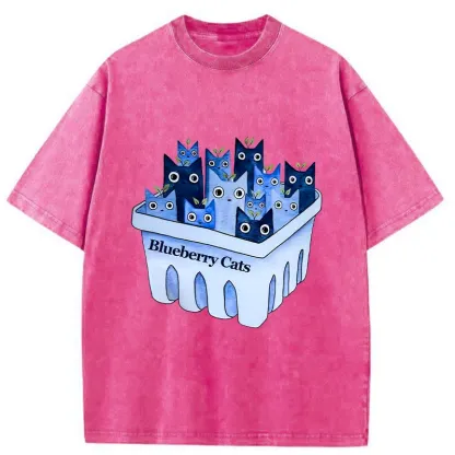 Tokyo-Tiger Blueberry Cats Washed T-Shirt
