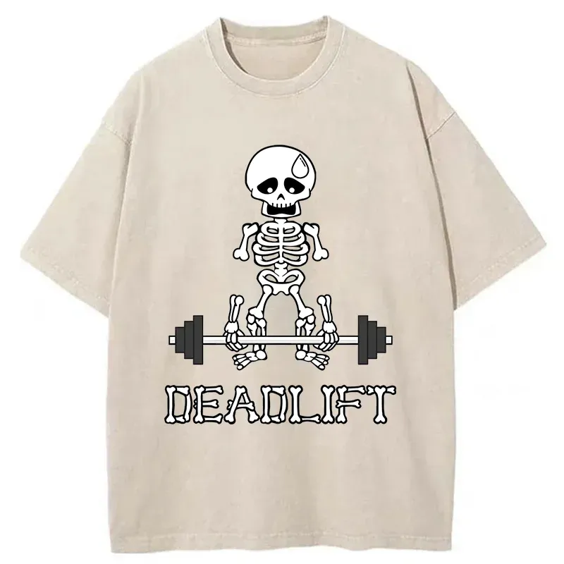 Tokyo-Tiger Deadlift Funny Washed T-Shirt