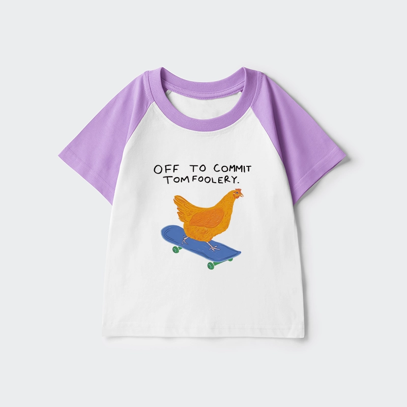 Tokyo-Tiger Chicken Was About To Do Something Bad Kids Raglan T-shirt