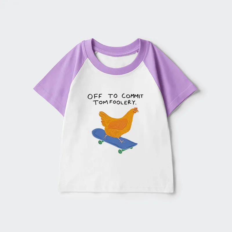 Tokyo-Tiger Chicken Was About To Do Something Bad Kids Raglan T-shirt