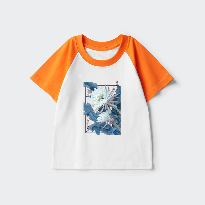 Tokyo-Tiger Vintage Epiphyllum-Short-lived beauty Poster Kids Raglan T-shirt