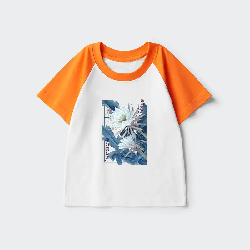 Tokyo-Tiger Vintage Epiphyllum-Short-lived beauty Poster Kids Raglan T-shirt