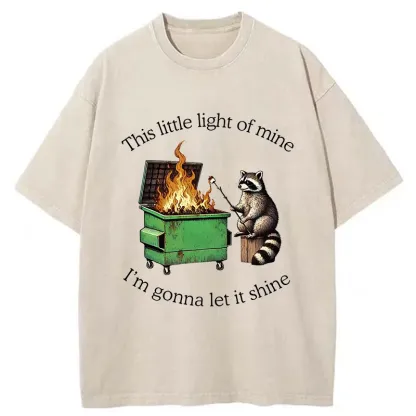 Tokyo-Tiger Raccoon Roasted Marshmallow Washed T-Shirt