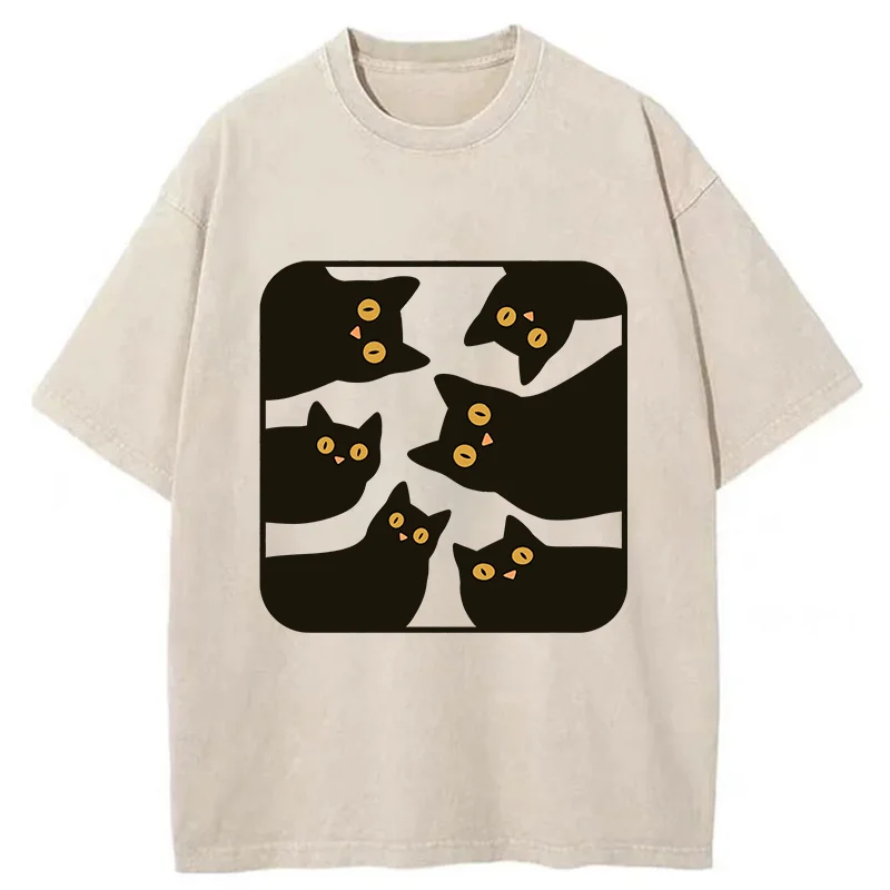 Tokyo-Tiger Cats Are Watching You Washed T-Shirt