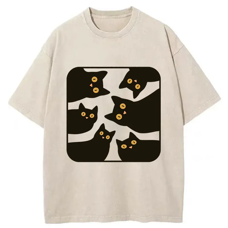 Tokyo-Tiger Cats Are Watching You Washed T-Shirt Sale
