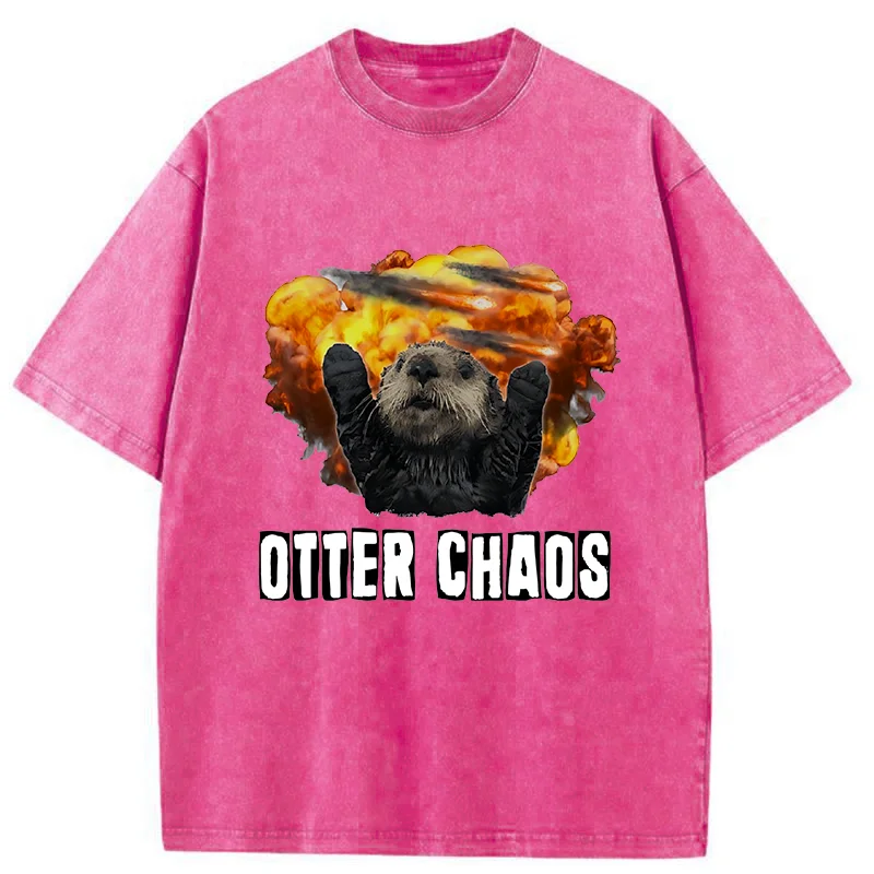 Tokyo-Tiger Utter Chaos Funny Washed T-Shirt