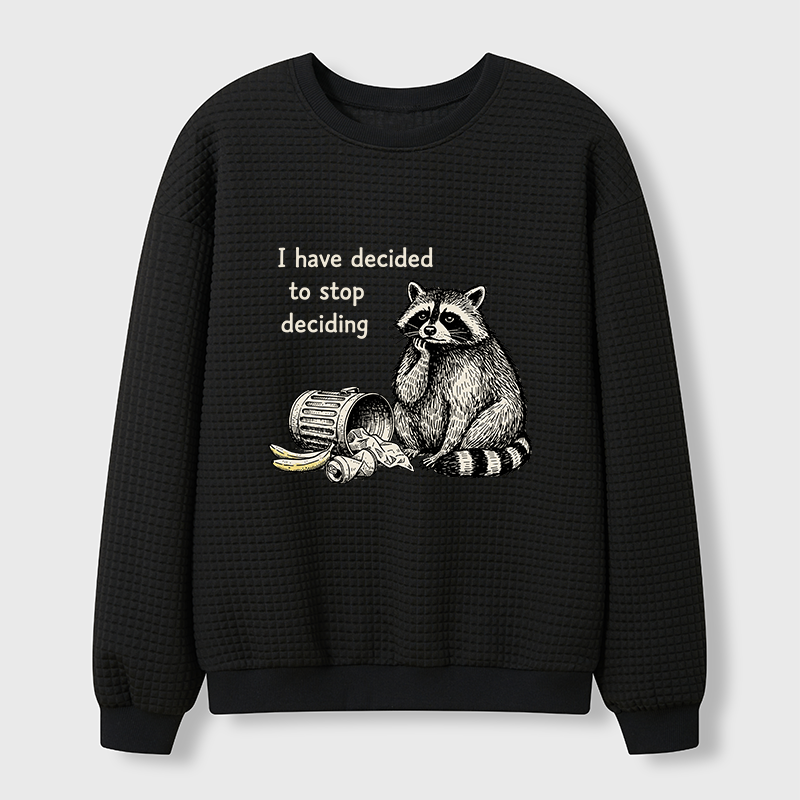 Tokyo-Tiger Raccoon Stops Making Choices Waffle Sweatshirt