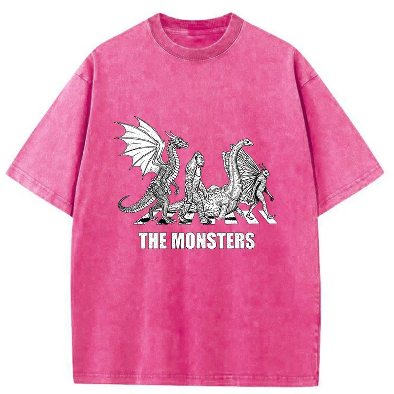 Tokyo-Tiger Monsters Crossing The Road Washed T-Shirt
