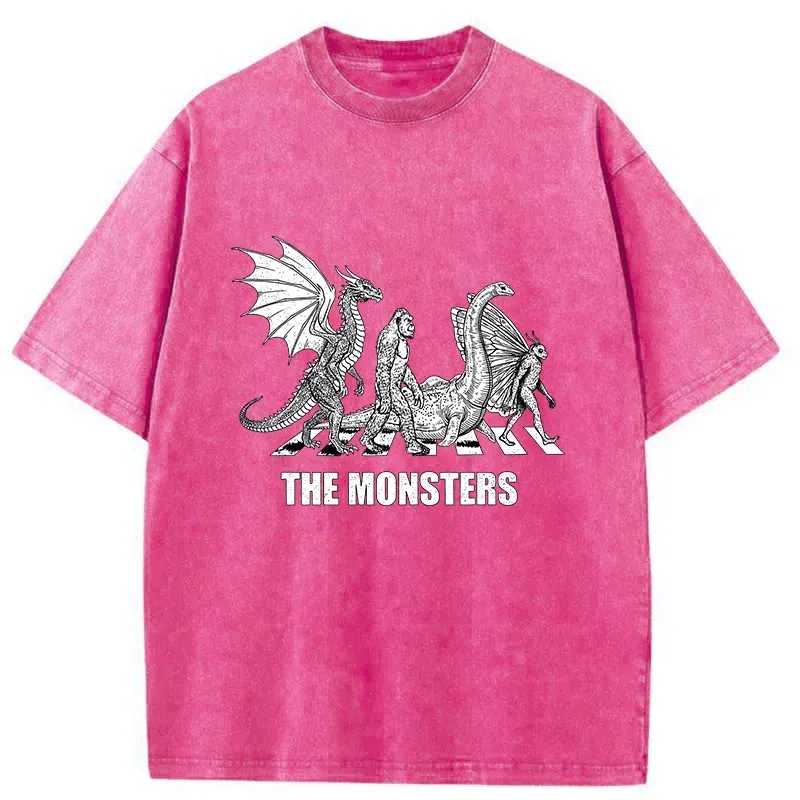 Tokyo-Tiger Monsters Crossing The Road Washed T-Shirt