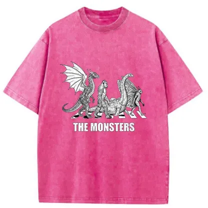 Tokyo-Tiger Monsters Crossing The Road Washed T-Shirt
