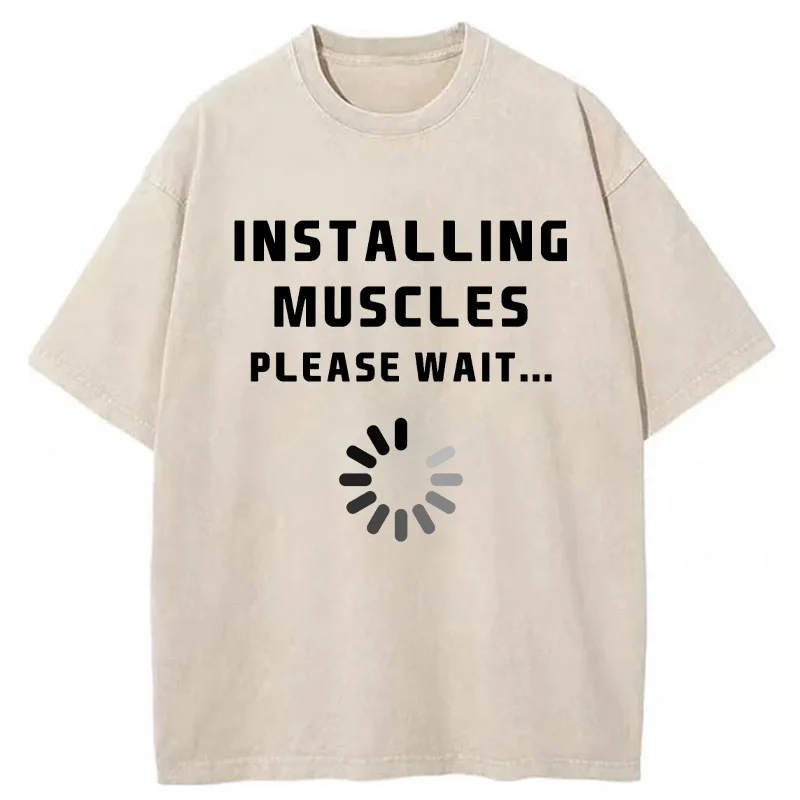 Tokyo-Tiger Installing Muscles Washed T-Shirt