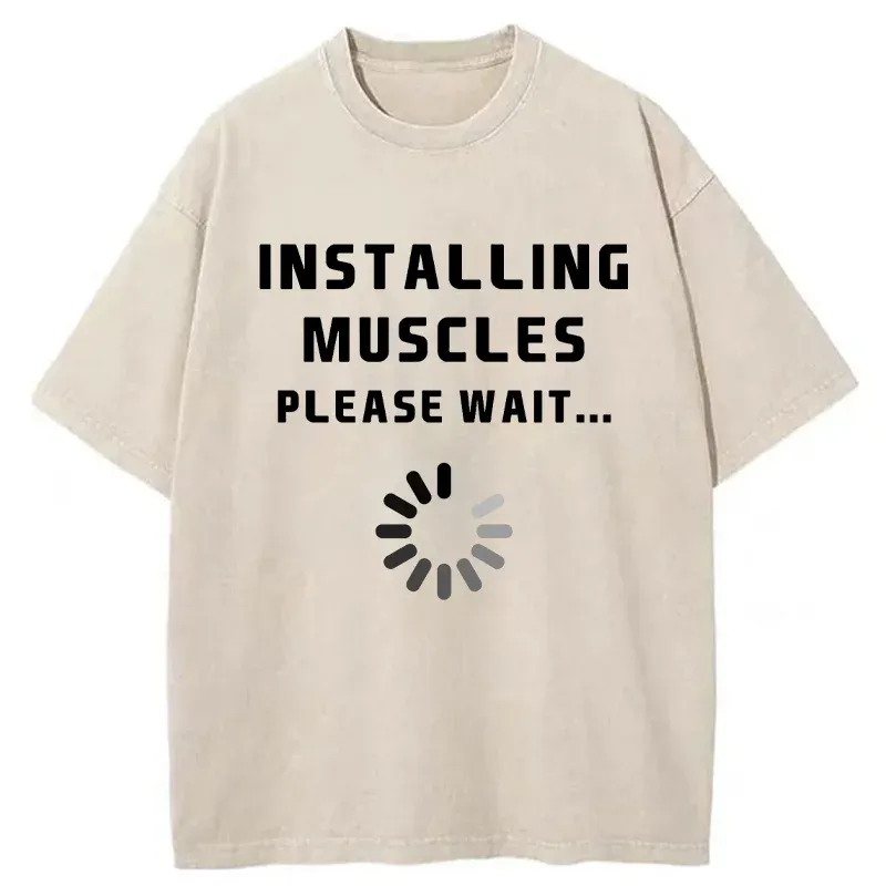 Tokyo-Tiger Installing Muscles Washed T-Shirt