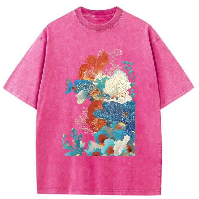 Tokyo-Tiger Underwater Corals Washed T-Shirt