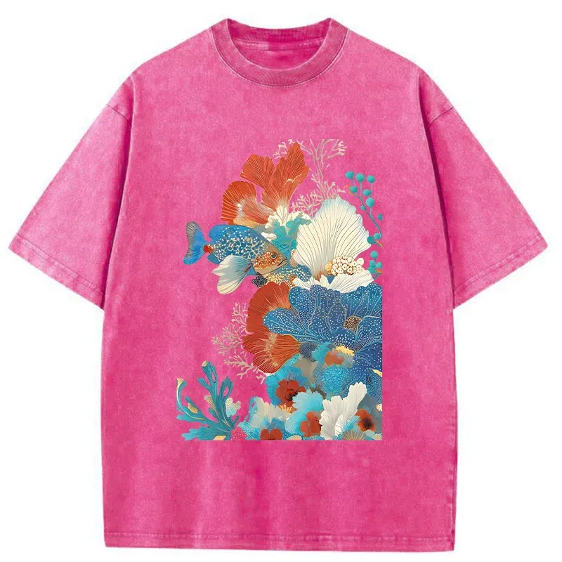 Tokyo-Tiger Underwater Corals Washed T-Shirt