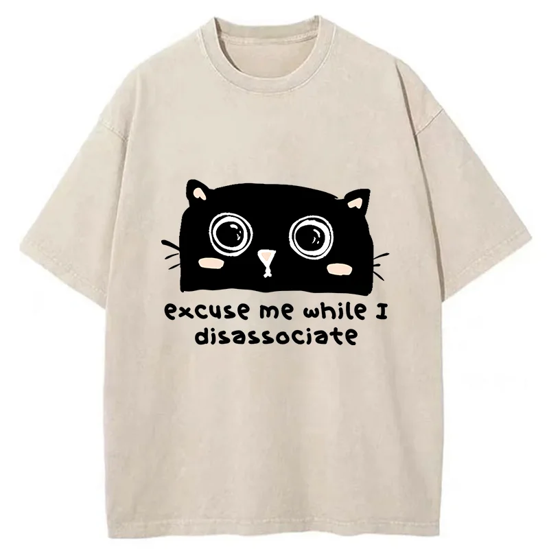 Tokyo-Tiger Dissociate Funny Cat Washed T-Shirt