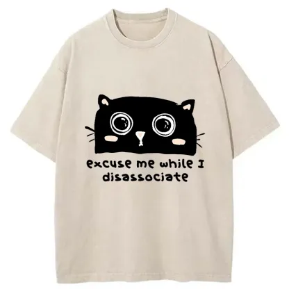 Tokyo-Tiger Dissociate Funny Cat Washed T-Shirt