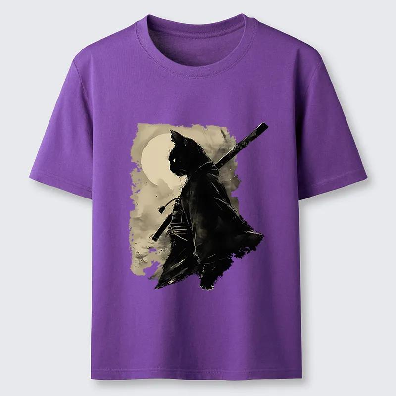 Tokyo-Tiger Under The Moon Cat Samurai Classic T-Shirt