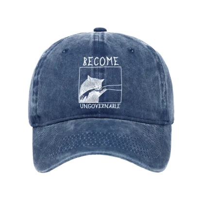 Tokyo-Tiger Cat Biting Arm Washed Cap