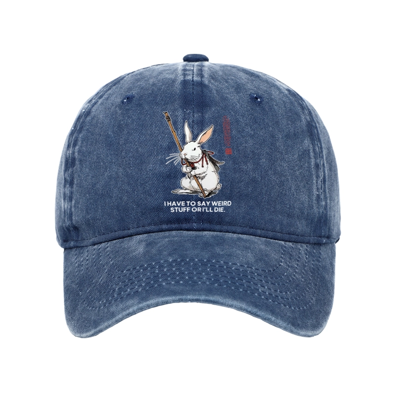 Tokyo-Tiger Rabbit Gotta Say Weird Stuff Or Die Washed Cap