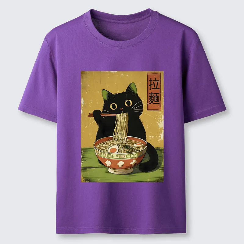 Tokyo-Tiger Vintage Japanese Cat Eating Ramen Classic T-Shirt