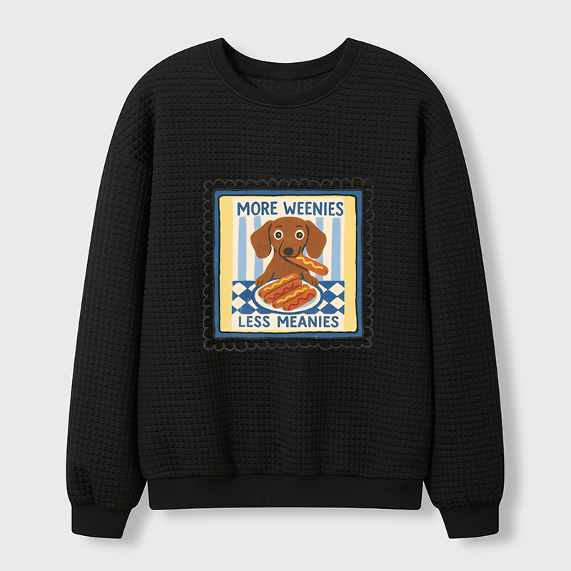 Tokyo-Tiger More Weenies Less Meanies Waffle Sweatshirt