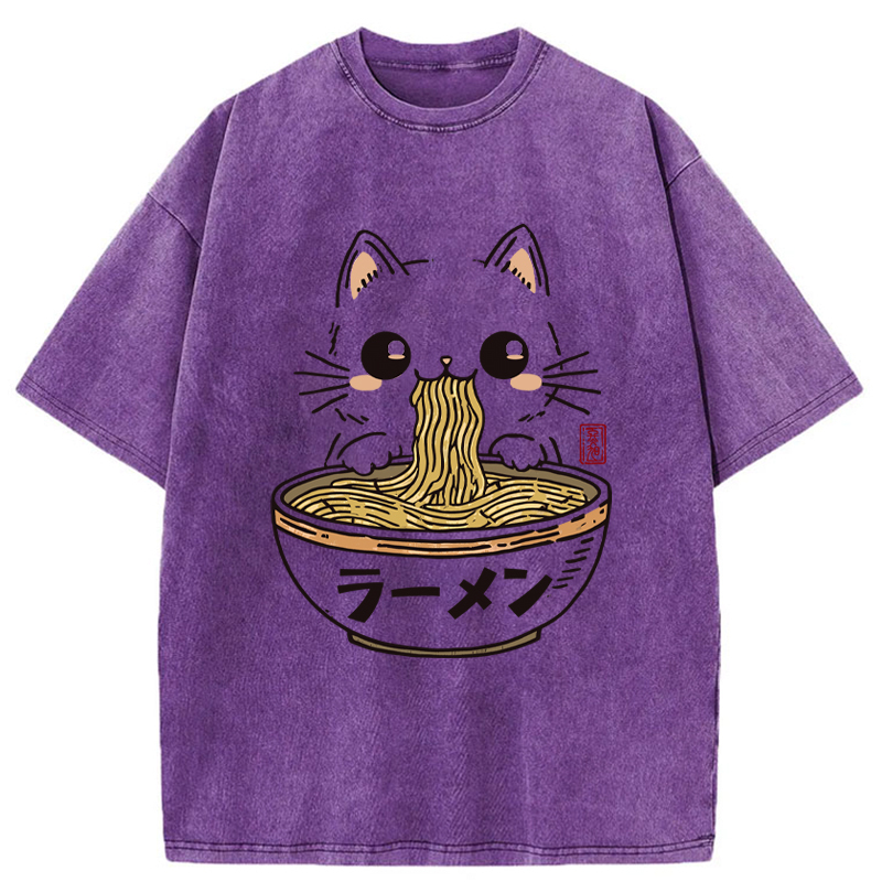 Tokyo-Tiger Purramen Time Washed T-Shirt