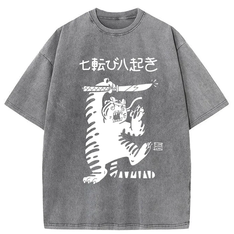 Tokyo-Tiger Tiger Samurai Washed T-Shirt