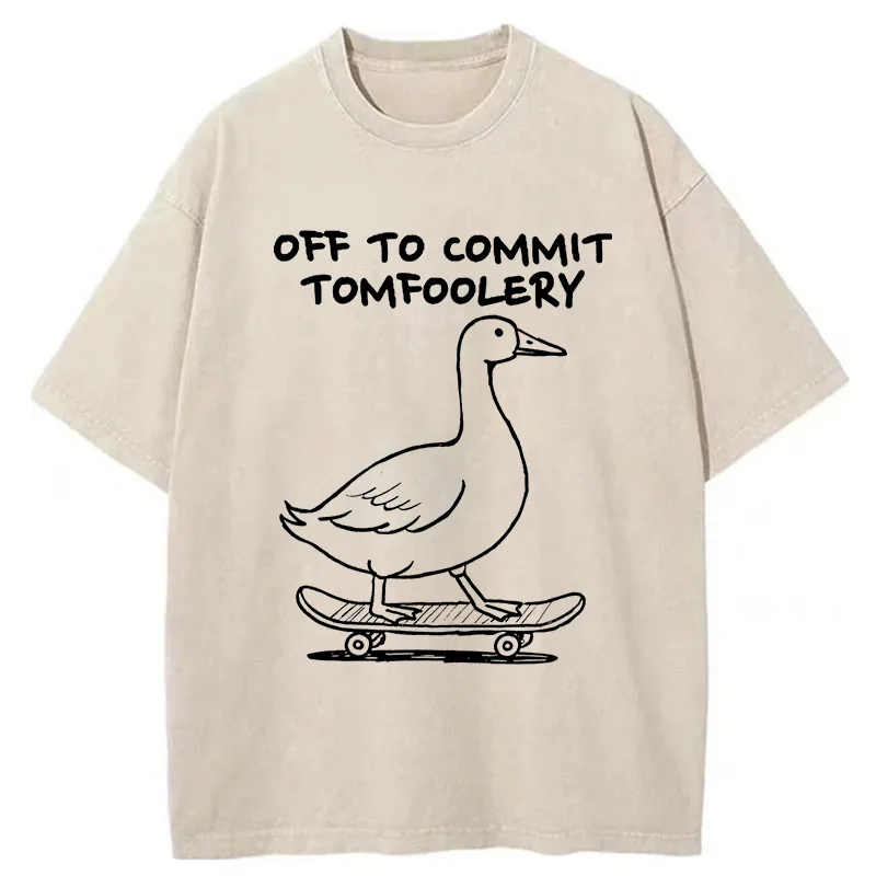 Tokyo-Tiger Goose Is Getting Ready To Cause Trouble Washed T-Shirt