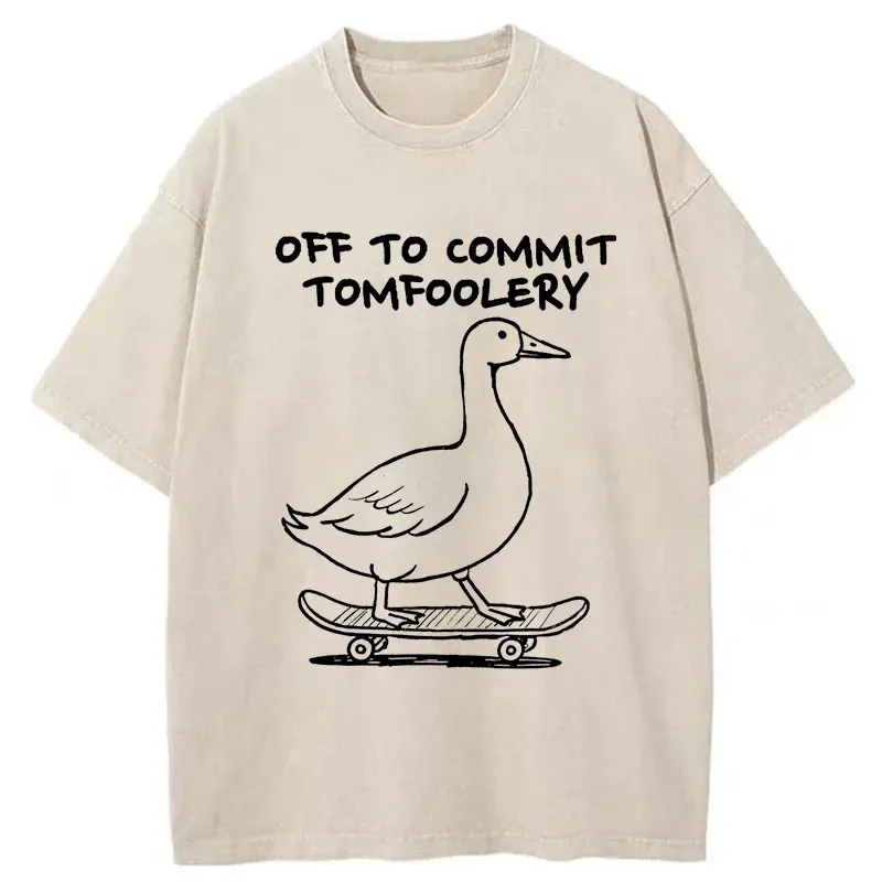 Tokyo-Tiger Goose Is Getting Ready To Cause Trouble Washed T-Shirt