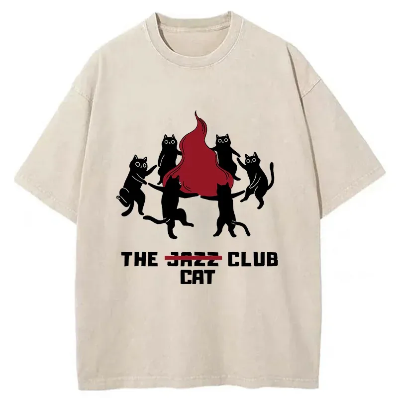 Tokyo-Tiger Cat Party Washed T-Shirt