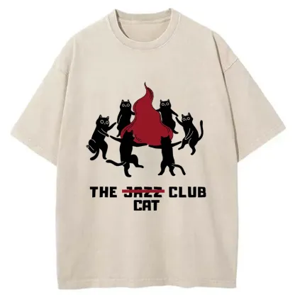 Tokyo-Tiger Cat Party Washed T-Shirt