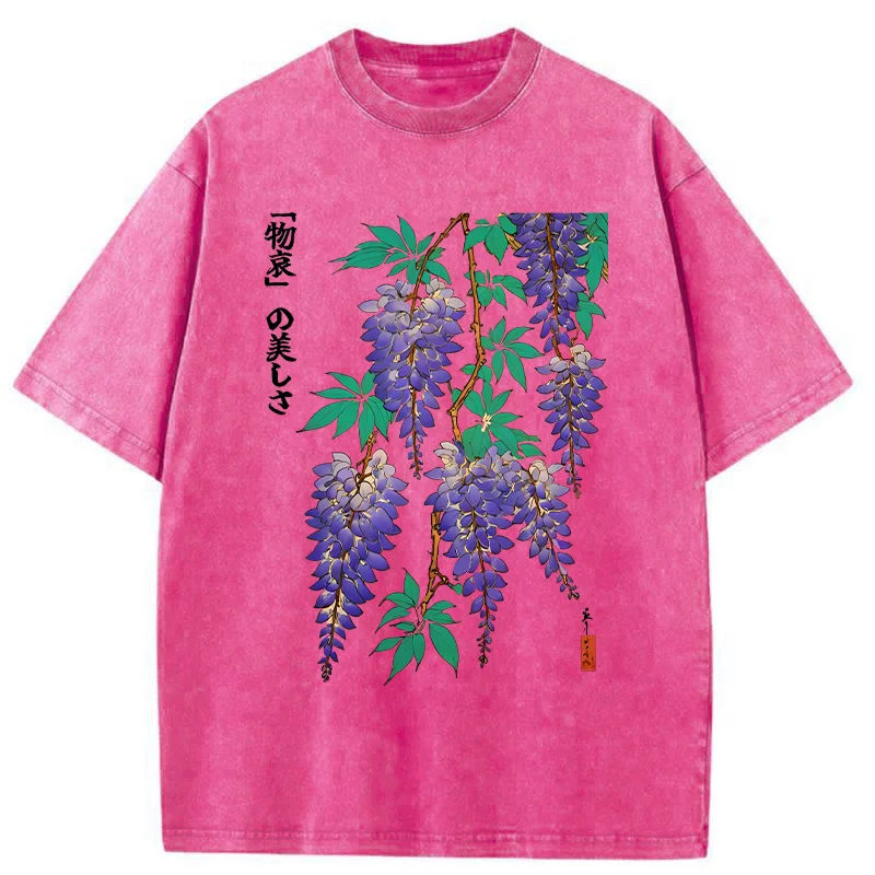Tokyo-Tiger Wisteria Flowers Washed T-Shirt