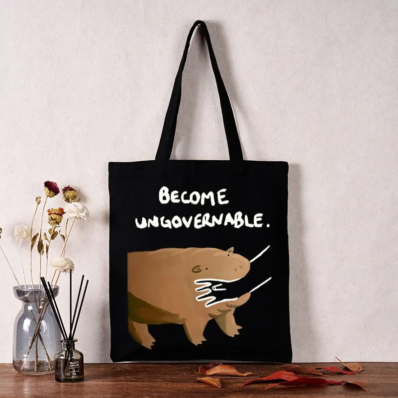 Tokyo-Tiger Moo Deng Bites Someone's Arm Tote Bag