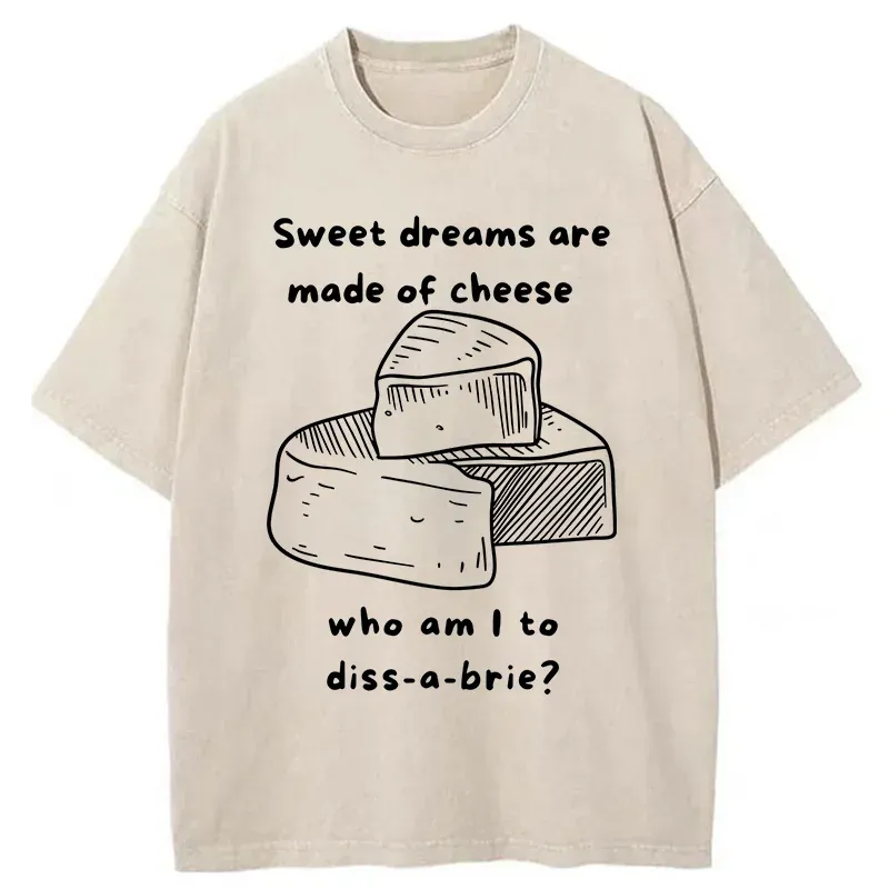 Tokyo-Tiger Cheese Music Funny Washed T-Shirt