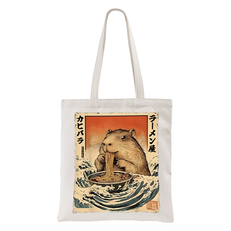 Tokyo-Tiger Hamster Eating Ramen Tote Bag