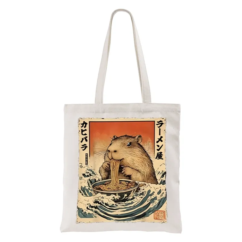 Tokyo-Tiger Hamster Eating Ramen Tote Bag