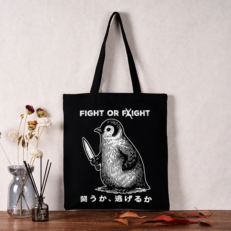 Tokyo-Tiger Funny Fight Or Flight Tote Bag