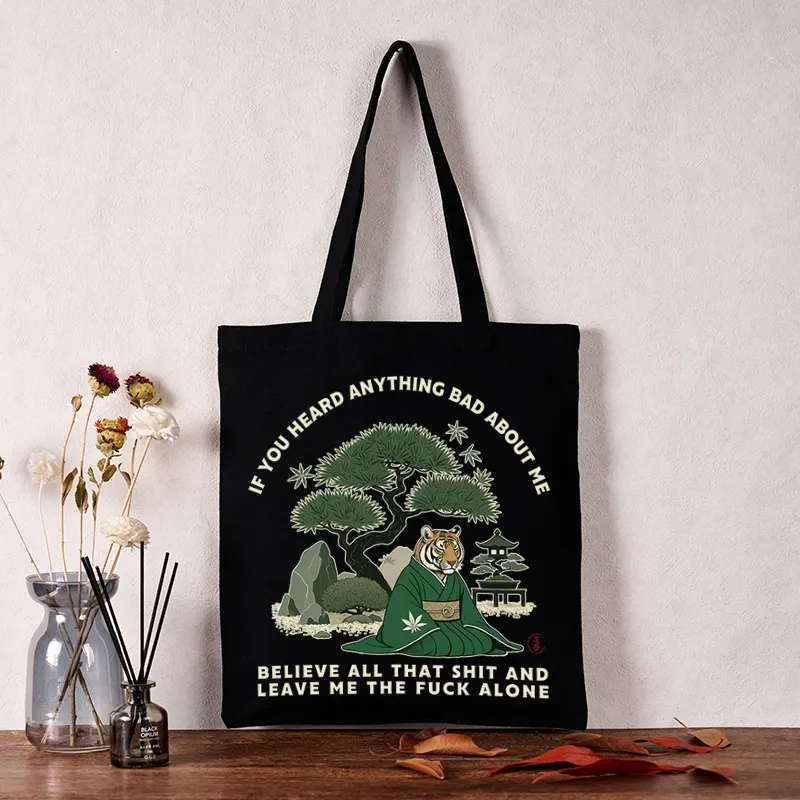 Tokyo-Tiger Funny Ukiyoe Tiger Samurai Zen Tote Bag