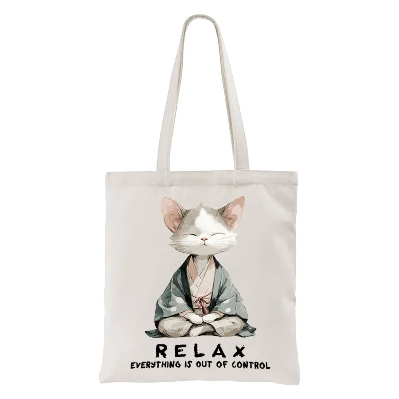 Tokyo-Tiger Zen Cat Relaxation，Everything's Out Of Control Tote Bag