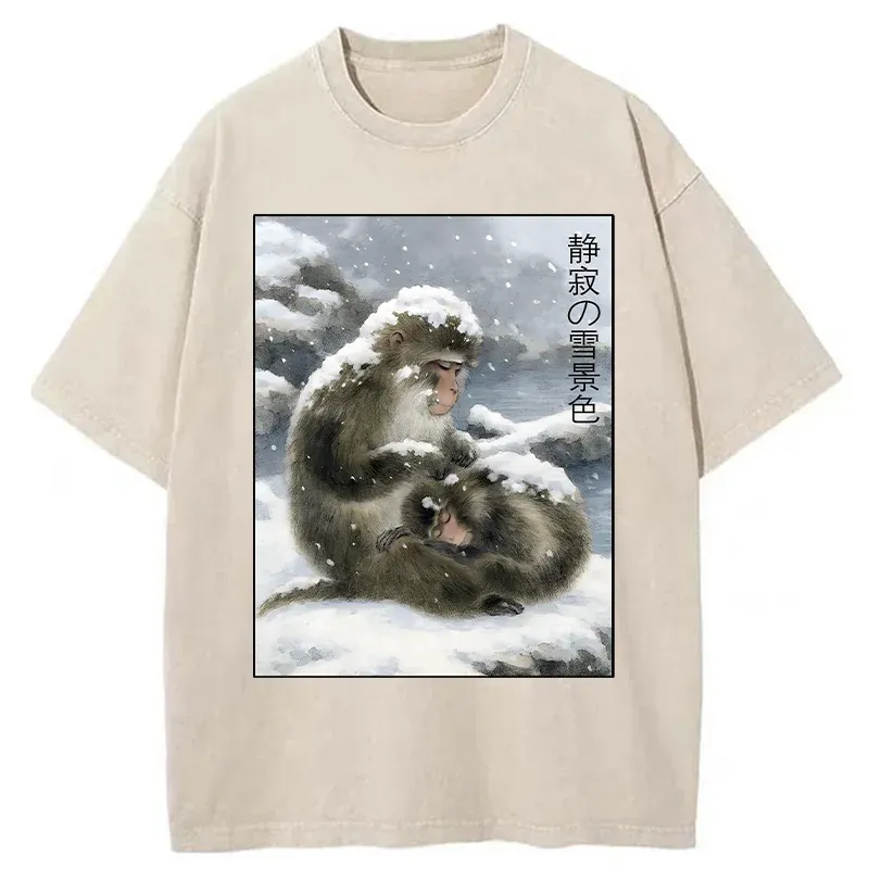 Tokyo-Tiger Silent Snowscape Washed T-Shirt